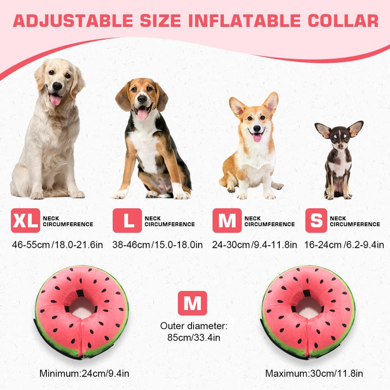 Inflatable Dog Collar, Leak Protection, Soft, Protective Collar, Dog Collar After Surgery, Dog Collar with Adjustable Buckle, Inflatable Dog Collar for Recovery After Surgery - M