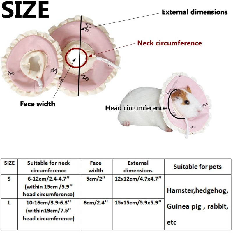 Adjustable Guinea Pig Cone Pet Recovery Collar,Soft Pet Recovery Collar for Rabbits/Chinchilla/Kittens After Surgery Wound Healing,Elizabeth Neck E-Collar for Small Animals (S) S - PawsPlanet Australia