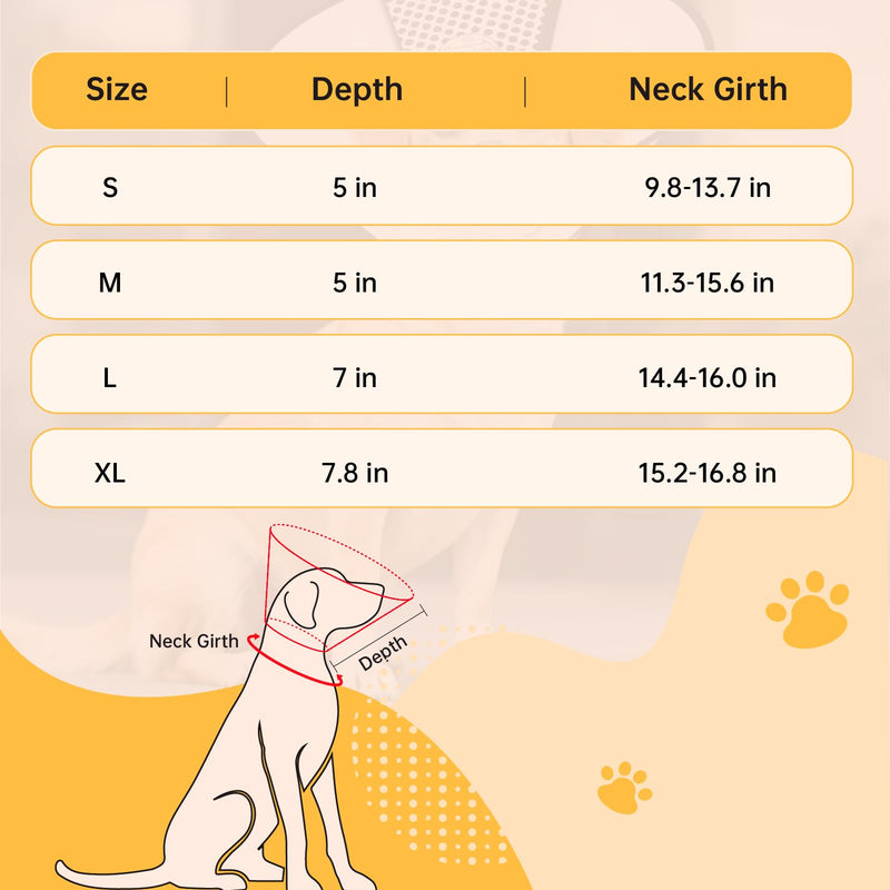 Dog Cone Collar for Surgery Recovery, Adjustable Soft Elizabethan Collar, Anti-Lick Protective Neck E-Collar for Dogs L X