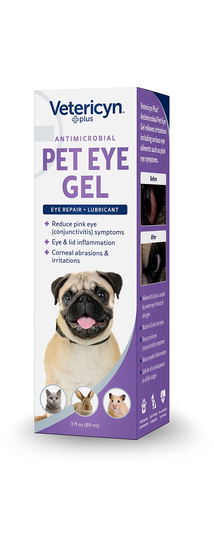 Vetericyn Plus Pet Eye Gel | Dog and Cat Eye Ointment Alternative to Lubricate and Relieve Eye Irritations and Abrasions, Reduce Symptoms of Pink Eye in Dogs and Cats. 3 ounces