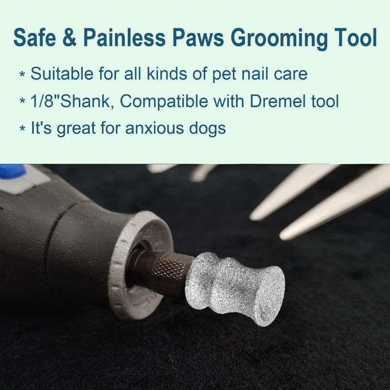 Diamond Dog Nail Grinder Attachment Bit for Dremel - 1/8" Rotary Nail Grinder Bit for Large Medium Small Dogs Nail Cares (B Model B - PawsPlanet Australia