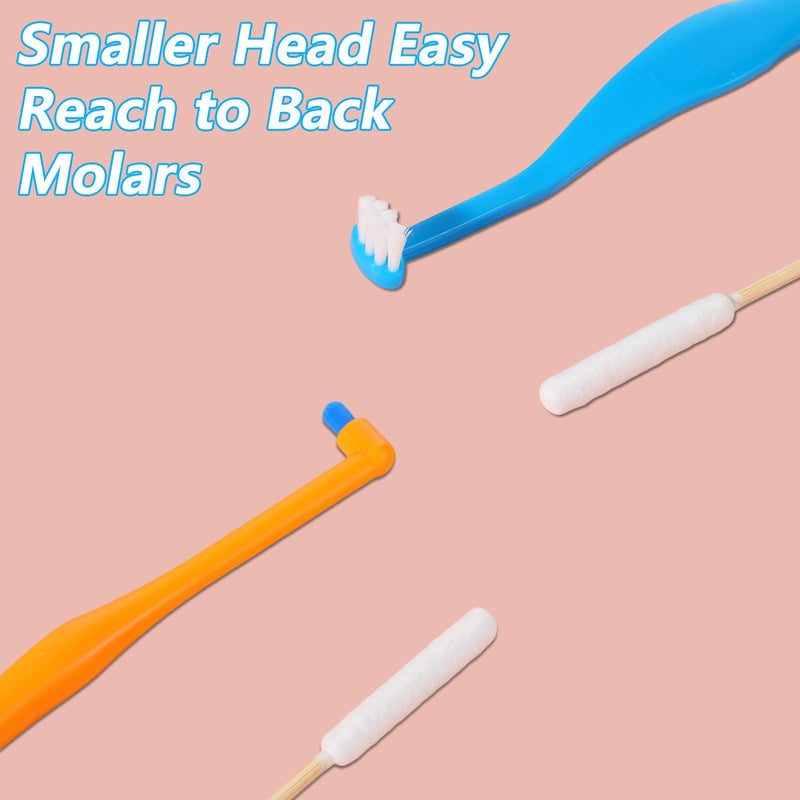 Small Dog Toothbrush Cat Puppy Tooth Brushing Kit Mini Micro Head Teeth Brush Pet Dental Care for Kitten Tiny Pet Doggy Deep Dental Cleaning Easy to Handle Soft Bristles Multi-Angle 3 PCS
