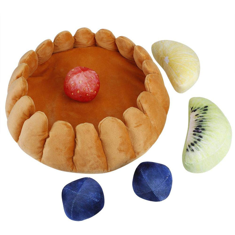ZJchao Pet Kennel - Plush Egg Tart Shape Dog & Cat Bed with Fruit-Shaped Pillow for Cozy Warmth and Comfort - PawsPlanet Australia
