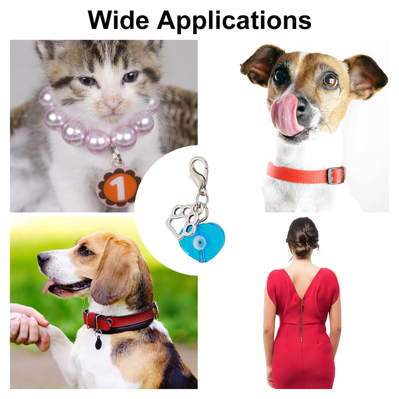 12pcs Evil Eye Pet Collar Pendants for Cat Dog Heart Bead Jewelry Charms Lucky Dog Paw Pet Collar Pendants Clip-on Charms for Bag Decor Keychain Pet Necklace Training Home Decoration - PawsPlanet Australia