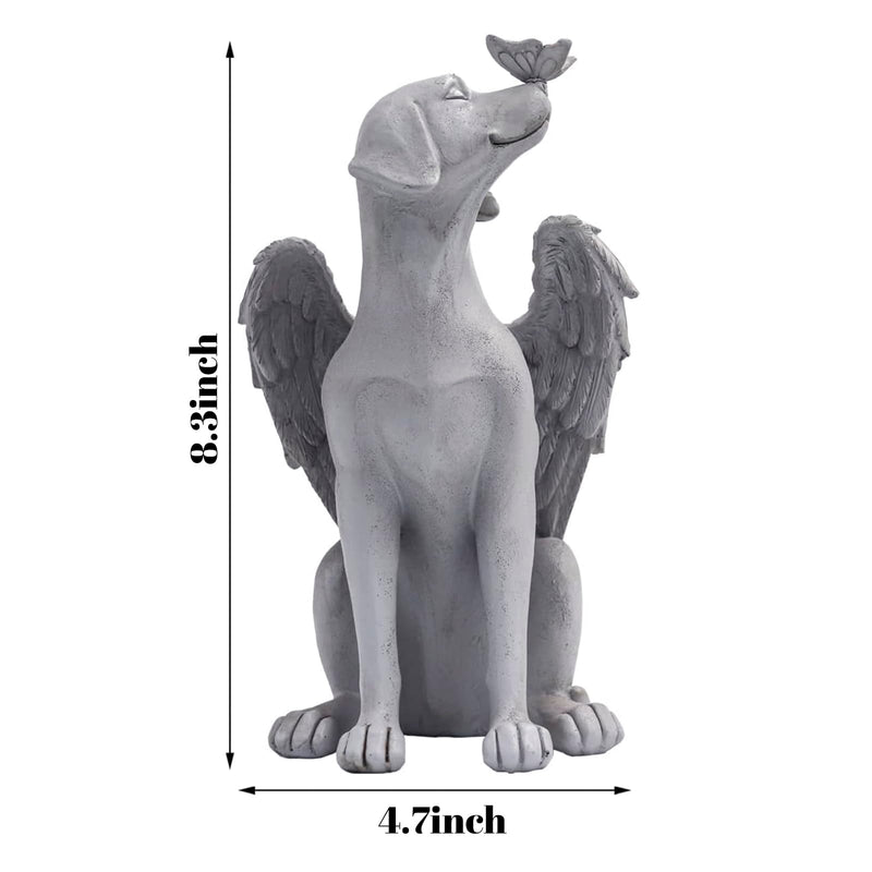 Dog Angel Figurine Memorial Pet Puppy Dog Butterfly Stone Statue with Wings Garden Grave Monument Marker Decor Polyresin Dog Angel Figures Statue Tombstone Sculpture Ornament Loss of Dog Sympathy Gift Grey, Angel Dog - PawsPlanet Australia