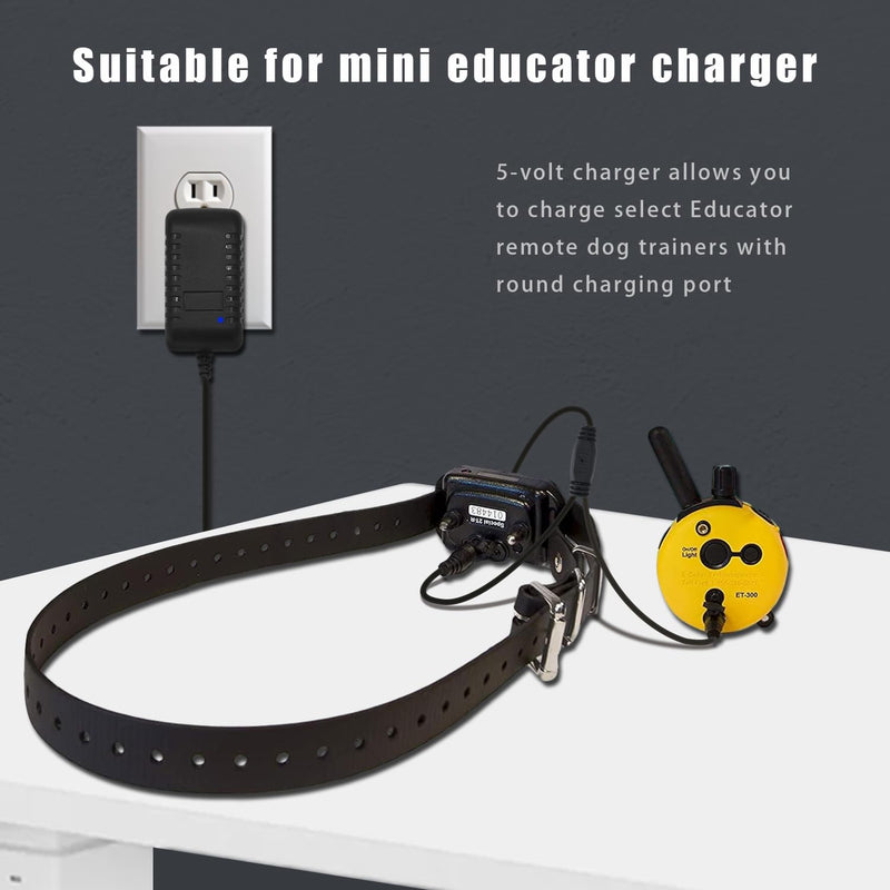 Replacement for Mini Educator E Collar Charger, Dual Lead Charger Compatible with Educator 300, 400 Series, RX, FOB and BP-504 Dog Training Collar Power Adapter Supply Cord - PawsPlanet Australia