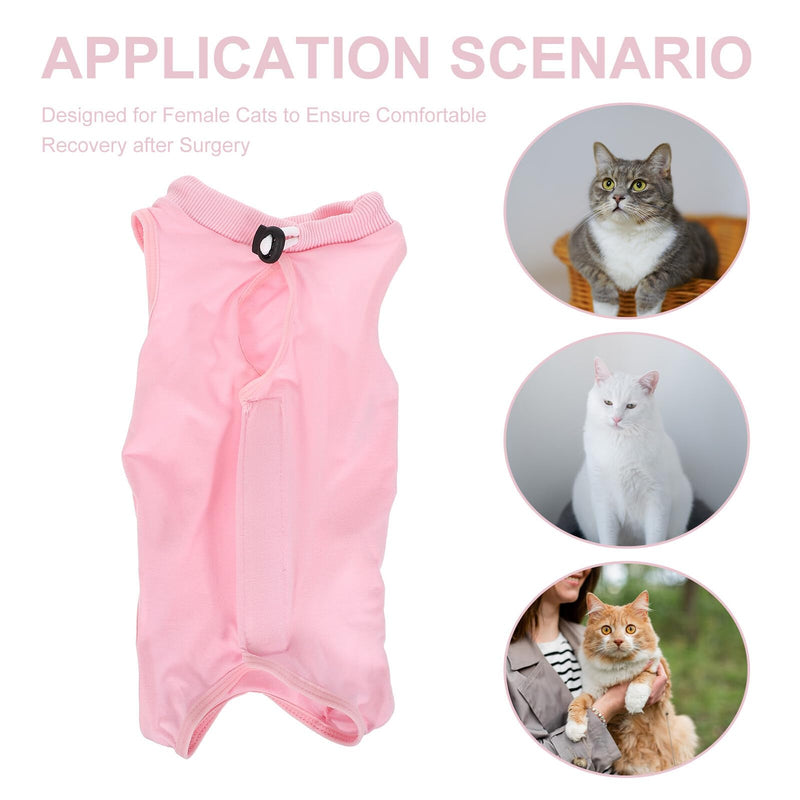 SOLUSTRE Cat Recovery Suit for Female Cats after Surgery, Breathable Soft Spay/Neuter Overall with Full Protection and Easy On and Off, Cat Grooming Body for Wound Protection