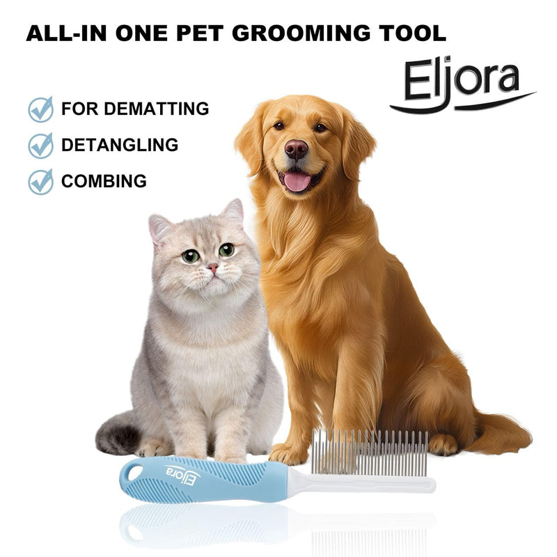 Premium Pet Grooming & Dematting Comb – Stainless Steel Teeth, Comfortable Non-Slip Grip, Gentle & Effective for Short and Long-Haired Dogs and Cats