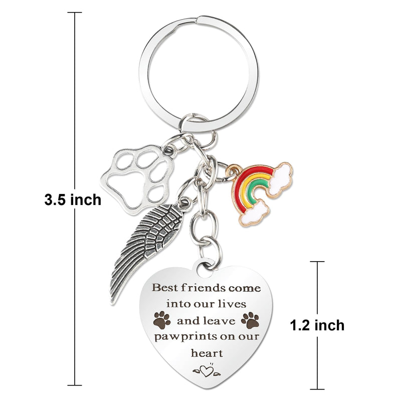 Pet Memorial Keychain Cat and Dog Memorial Gifts, Memorial Gifts for Loss of Pet Leave Pawprints on Our Heart Rainbow Bridge Pet Keychain Memorial Gift - PawsPlanet Australia