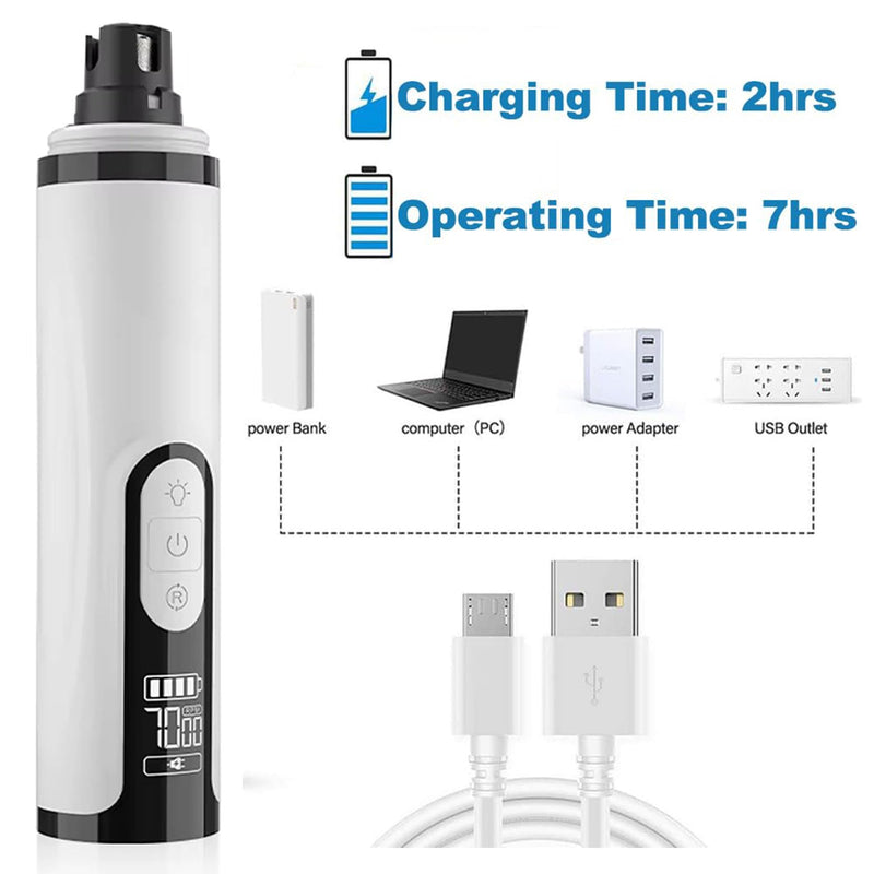 Silent Groom Pro Nail Grinder, with LED Light, 2025 Upgraded Silent Groom Pro Dog Nail Trimmer for Dogs and Cats, Quick USB Charge with Replacement Grinding Heads(1+2*Replacement Head) - PawsPlanet Australia