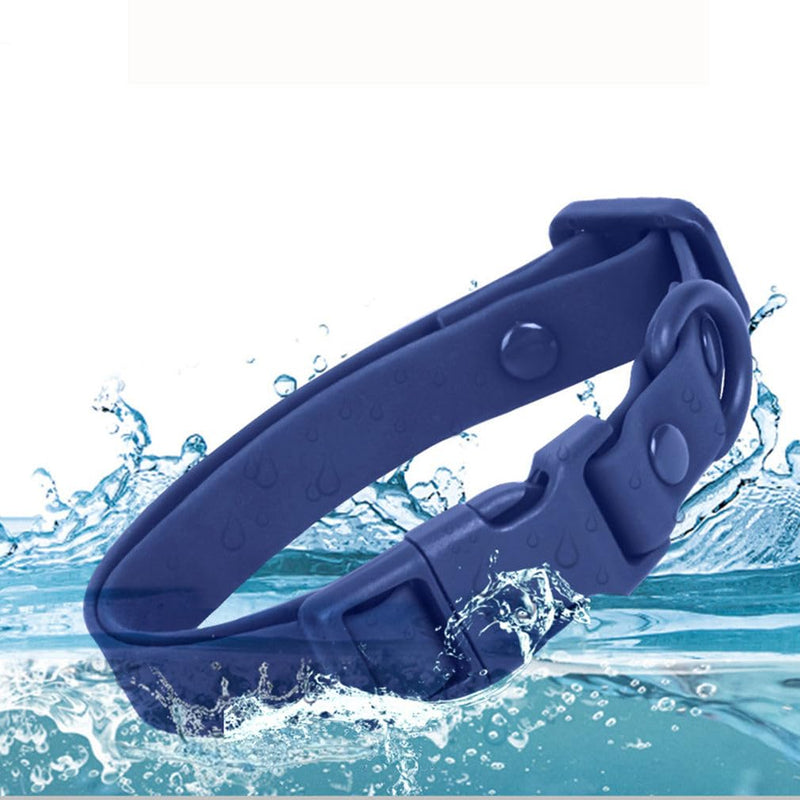 Red Rubber Dog Collar and Leash Set, Waterproof Silicone Plastic PVC Washable Quick Release Buckle Water Swim Girl Dog Collars for Small Medium Large Pet Female Dogs, L Red+leash L Neck15-23.6"