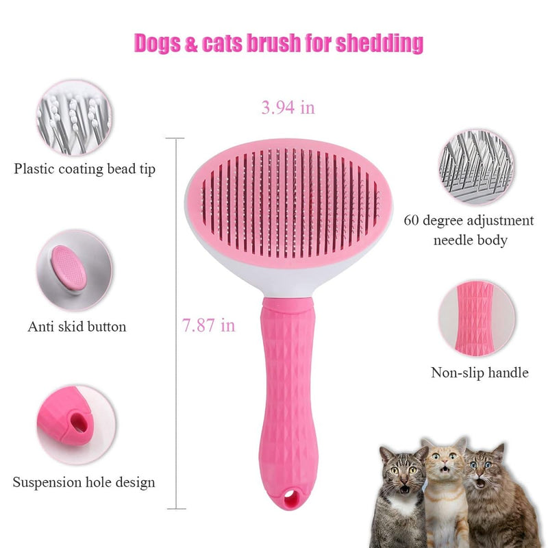 Cat Grooming Kit - 2 Pack Deshedding Brush for Indoor Cats, Shedding & Pet Hair Removal - Suitable for Dogs, Horses - Professional Slicker Brush - PawsPlanet Australia