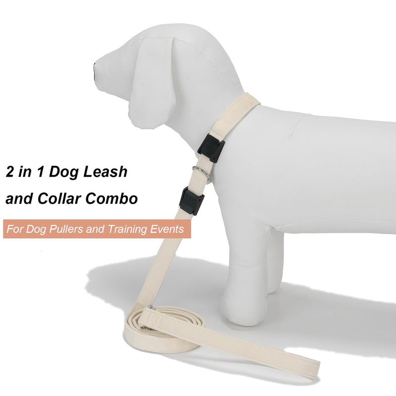 Slip Lead Dog Leash,Soft Corduroy 6 FT Dog Training Leash for Medium Large Dogs,No Pull Slip Leash and Collar with Padded Handle,White Slip Lead - White - PawsPlanet Australia