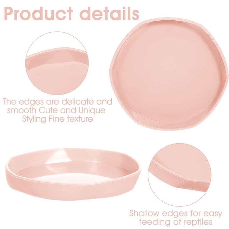 4 Pcs Reptile Dish,Round Plastic Water Dish for Reptile Tank,Food Dishes Lizard Tank,for Lizard, Turtle, Gecko, Snake, Bearded Dragon,4.45" W x 4.45" D x 0.6" H(4 Color) - PawsPlanet Australia