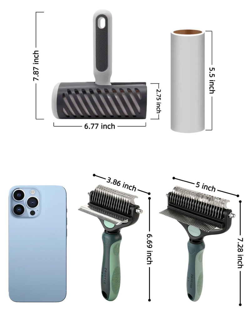 3-in-1 Deshedding Dog Brush, Deshedding Dog Grooming Brush & Undercoat Rake with Dematting Comb for medium to Large Double Coated, 3PCS, Peacock Green ? - PawsPlanet Australia