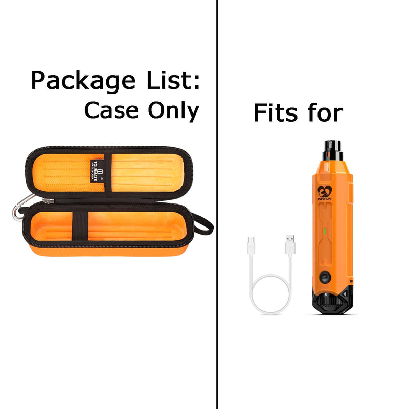 Hard Storage Case for Casfuy Dog Nail Grinder - Travel Case (Orange) Orange - PawsPlanet Australia