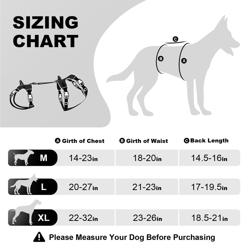 Dog Lift Harness, Dog Lift Sling Carrier with Handle & Shoulder Sling, Support Harness for Rear Back Legs Helps,Disabled,Arthritis,Joint Injuries,Paralysis Up Stairs（Black,Extra Large） Extra Large Black - PawsPlanet Australia