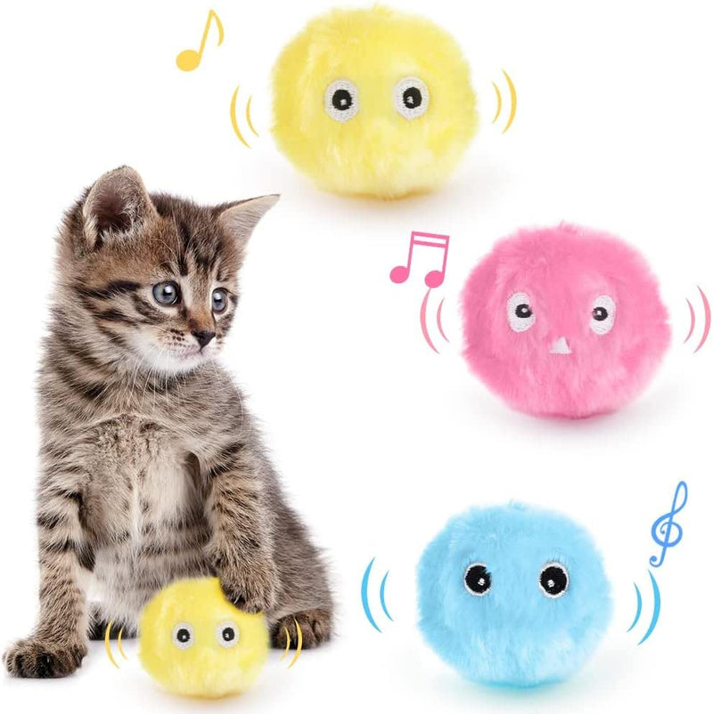 Plush Catnip Balls,3 Pack Chirping Cat Toys Balls with 3 Lifelike Animal Sounds Kitten Catnip Exercise Toys Interactive Cat Toy Ball with Smart TriggersKitten Toys for Indoor Cat Dog Exercise 3pcs - PawsPlanet Australia