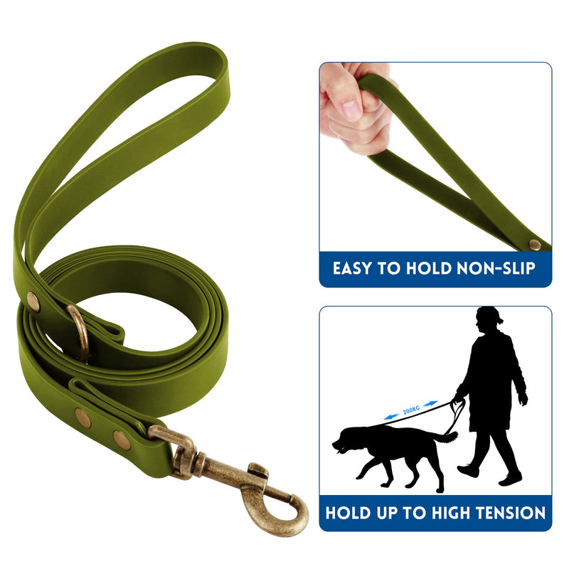 Wisedog Waterproof Dog Collar and Leash Set, Adjustable Puppy Collar with Cute Tag 4FT Dog Leash with Poop Bag for Small Medium Large Dogs (XS, Green) XS(Collar:8.5"-12";Leash:4 ft) - PawsPlanet Australia
