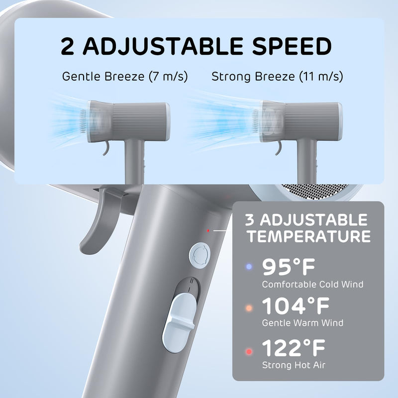 iPettie Breeze B540S Dog Grooming Hair Dryer with Slicker Brush, 2-in-1 Drying & Brushing Tool, Adjustable Temperature & Speed, Portable, Overheat Protection, Dog Blow Dryer for Dogs and Cats - PawsPlanet Australia