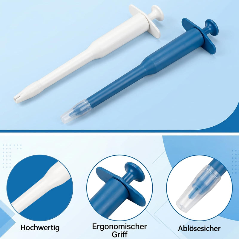 2 Pieces Tablet Dispenser for Cats, Tablet Dispenser for Cats, Tablet Dispenser for Cats, Pill Dispenser for Pets, Pill Launcher for Dogs and Cats, Reusable, Blue and White