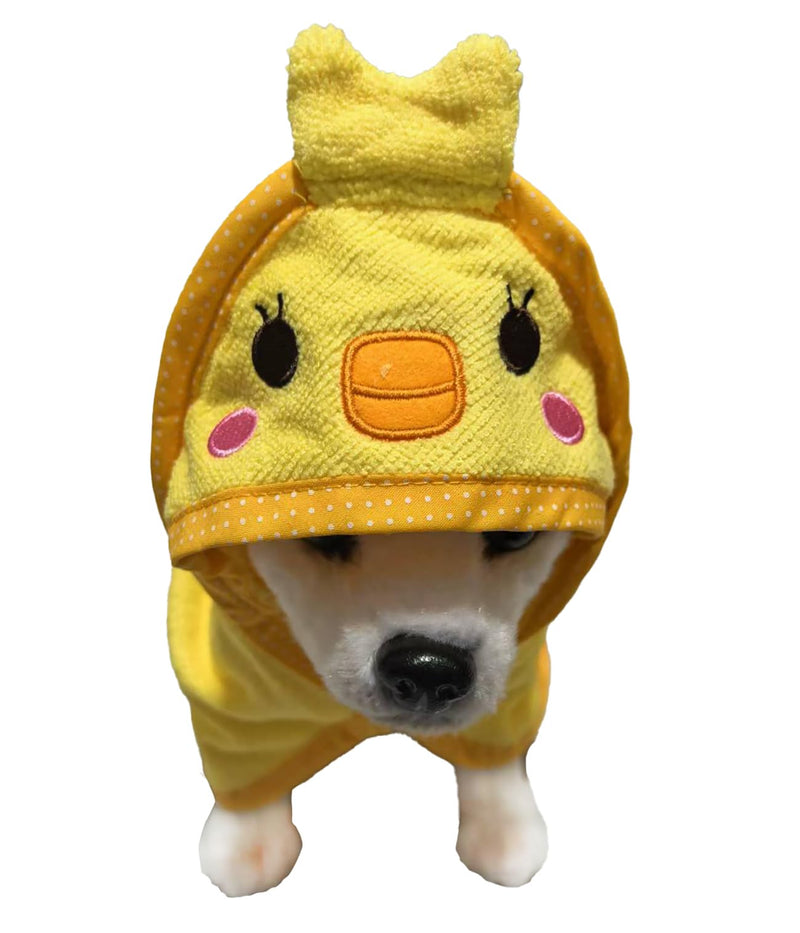 Dog Hooded Bathrobe Towel, Fast Drying Bath Towel Absorbent Warm Blanket Yellow S S(13.78*13.78') - PawsPlanet Australia