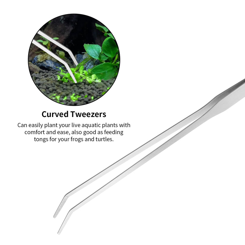 Aquascape Tools Aquarium Kit - 4PCS Terrarium Supplies Include Long Tweezers for Terrarium, Feeding Tongs, Aquarium Scissors, Aquarium Algae Scraper for Fish Tank Cleaning Plant Trimming - PawsPlanet Australia