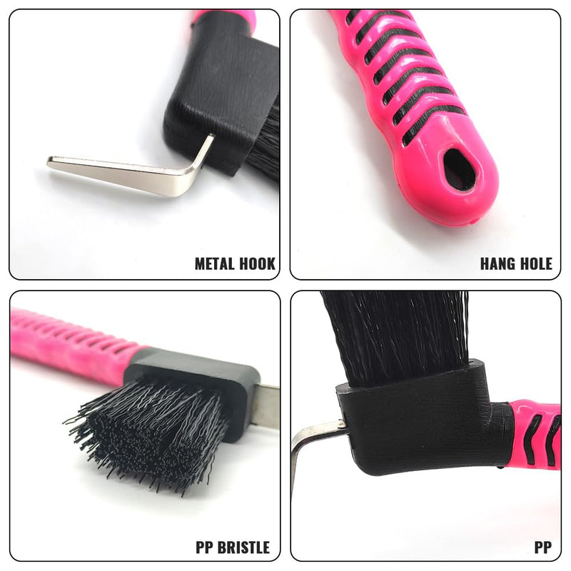 Stiff Bristled Horse Hoof Pick Brush with Soft Rubber Handle, Portable (2PCS, Random Color) Random Color 2PCS - PawsPlanet Australia