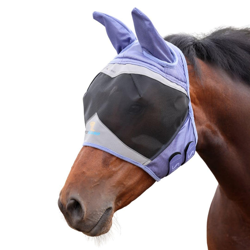 Shires FlyGuard Pro Fine Mesh Fly Mask with UV Protection Sky/Full/Ears Full