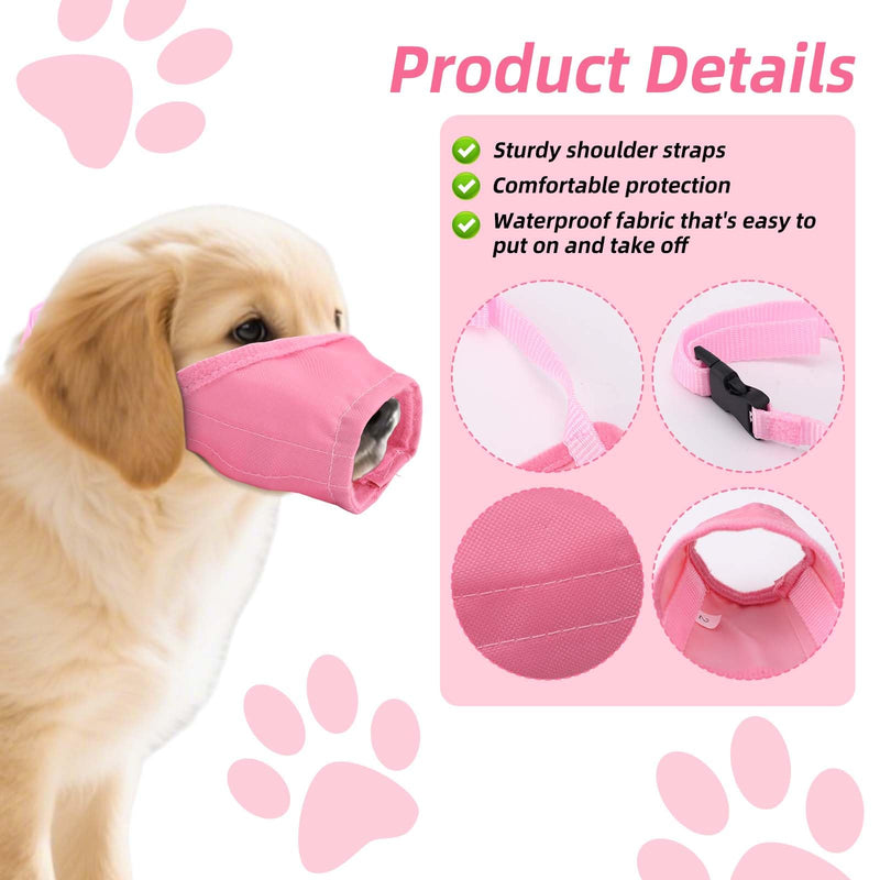 Muzzle for Small Dogs, Breathable Adjustable Anti-Biting Dog Barking Muzzle Pink Soft Anti-Chewing Puppy Mouth Cover for Chihuahua Poodles Pet Grooming Vet Visit - PawsPlanet Australia