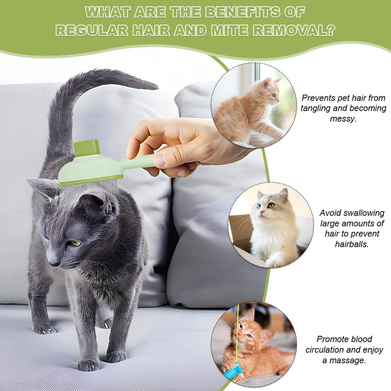 5PCS cat and dog hair removal flea comb set —long and short stainless steel comb teeth designed for removing pet hair and fleas and massaging pets. - PawsPlanet Australia
