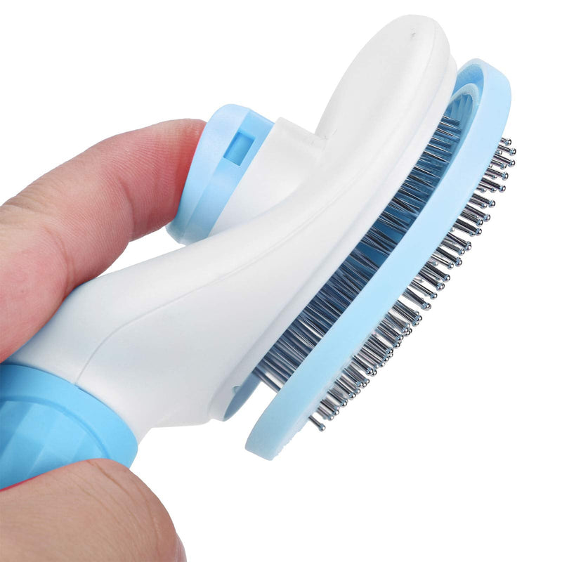 EVTSCAN Pet Slicker Brush Dogs Detangling Hair Remover Cat Cleaning Grooming Massage Needle Comb(Blue) blue - PawsPlanet Australia