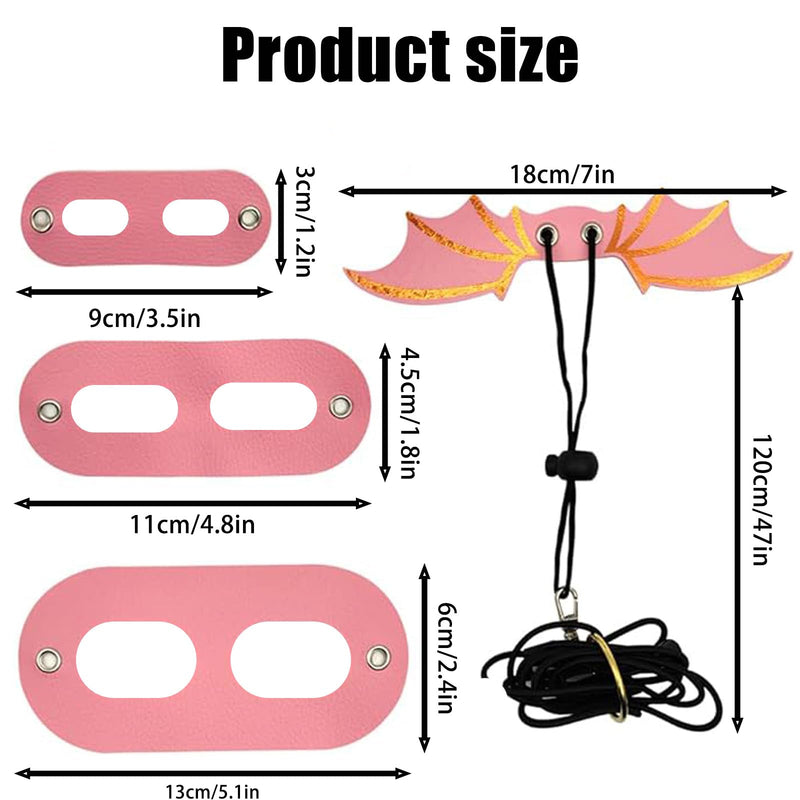 Bearded Dragon Leash and Harness Set - Adjustable Three Sizes (S/M/L) Escape-Proof Harness, with Gold-Black and Pink-Gold Wing Design | Suitable for Lizards, Iguanas, and Small Reptiles - PawsPlanet Australia