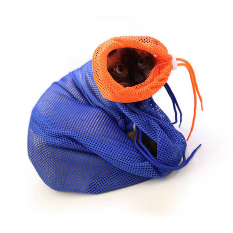 Katzenbadevorrichtung mit Zugband aus Polyester, atmungsaktiv und Kratzfest, ideal für Krallenpflege und Untersuchung von Katzen und Kätzchen