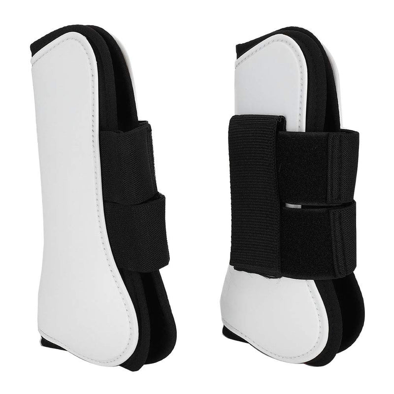Jeanoko 4PCS White PU Shell Horse Front Back Leg Guard Boot Adjustable Wrap Protector Riding Equipment During Jumping Obstacles Horse Fly Boots Set of 4 Fly Boots for Horses Set of 4 Horse Boots - PawsPlanet Australia