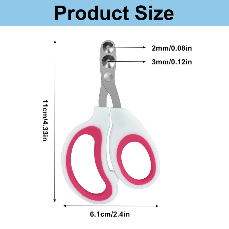 Cat Nail Clippers, Pet Nail Clippers, Cat Claw Trimmers, 2mm & 3mm Circular Cutting Holes for Small Animals Such as Birds, Bearded Dragon, Hamsters, Rabbits, Hedgehogs, Ferrets (Dark Pink) Double Hole - PawsPlanet Australia