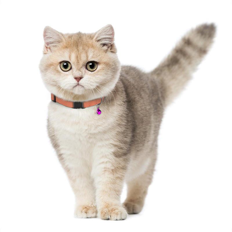 Breakaway Cat Collar Leather Soft Adjustable Pet Kitten Collars with Bell Pink Brown Blue Green Red (Mint Green) Mint Green - PawsPlanet Australia