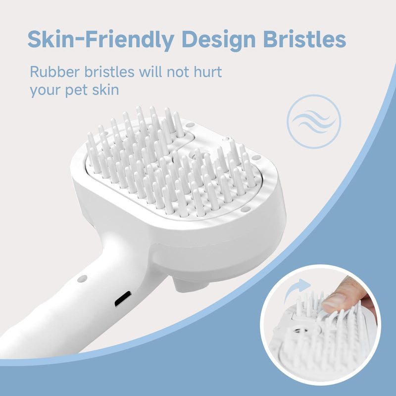 REIKIYA Cat Steam Brush,4-in-1 Spray Hair Removal Dog Brush for Shedding & Grooming with UV Light, Anti-Static Pet Spray Comb with One-Click Release Button - PawsPlanet Australia