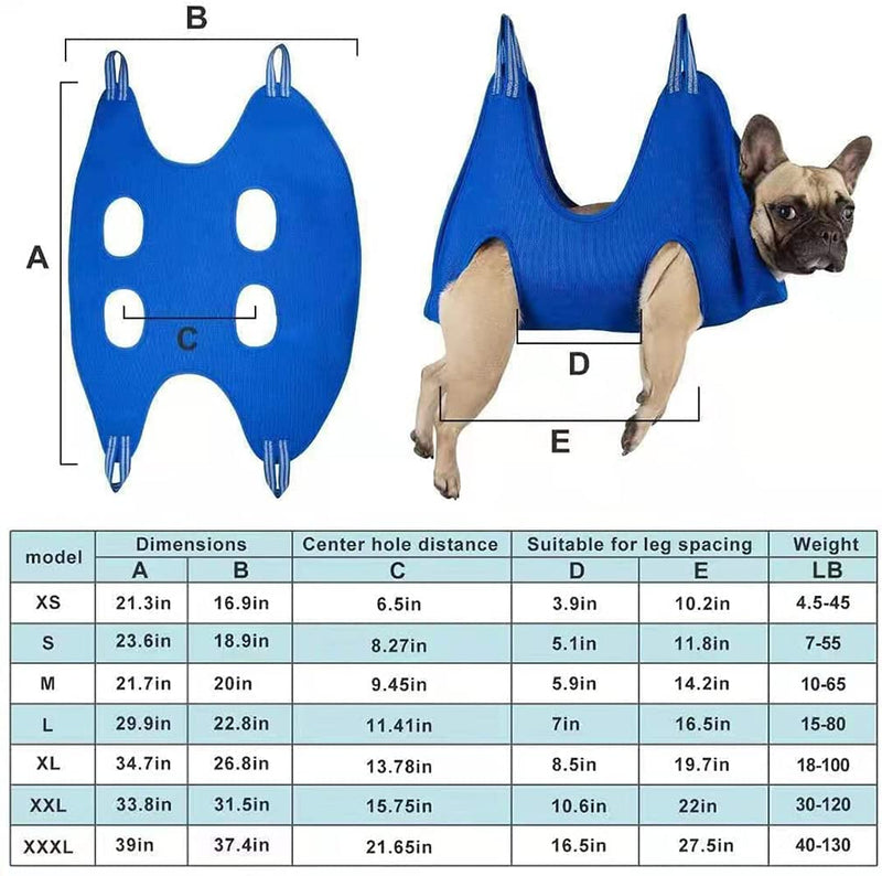Dog Grooming Hammock Pet Grooming Hammock Harness for Small and Medium Dogs, Dog Cat Hammock Helper Restraint Bag Hanging Harness for Nail Trimming Pet Grooming Table Shower & Bath Accessories