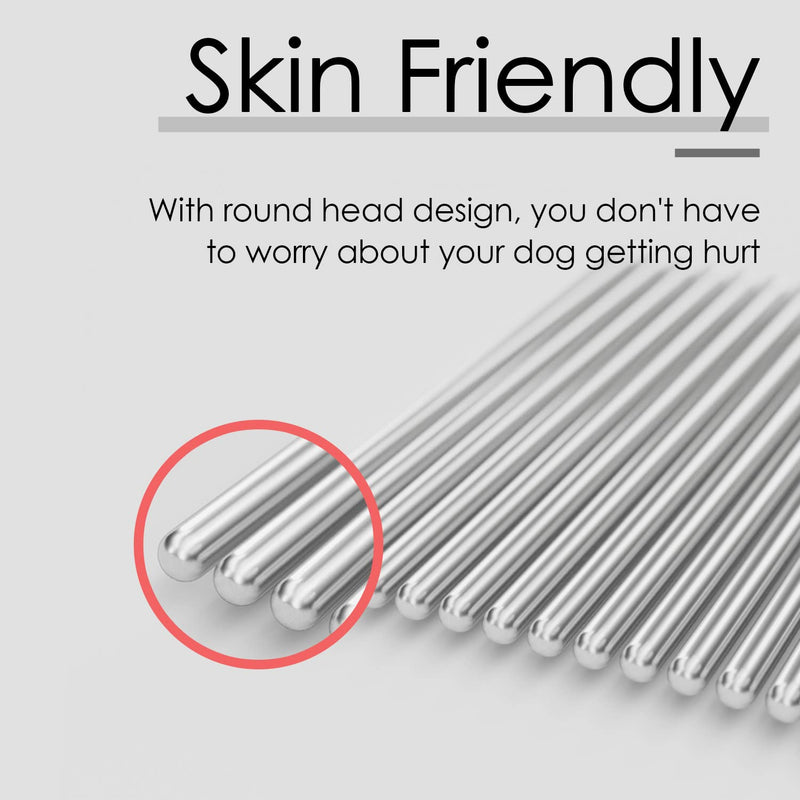 ThinkPet Flea Comb for Cats and Dogs Tear Stain Fine Tooth Pet Eye Comb Brush Metal Tick Grooming Hair Comb for Large Dogs Large White White-L