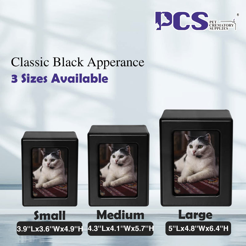 PCS Pet Urns for Cats, Cat Photo Urn, Cat Urn for Ashes, Urns for Cat Ashes, Pet Cremation Box Black-Small S(0-25lbs) - PawsPlanet Australia