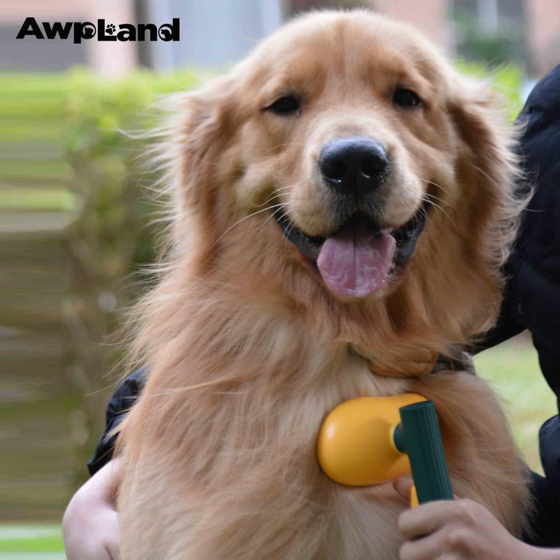 Dog Brush with Release Button, Mango Cat Brush for Long or Short Haired Cats Dogs Rabbits, Skin Friendly Deshedding Grooming Tool for Gently Removes Loose Fur Undercoat Green Mango - PawsPlanet Australia