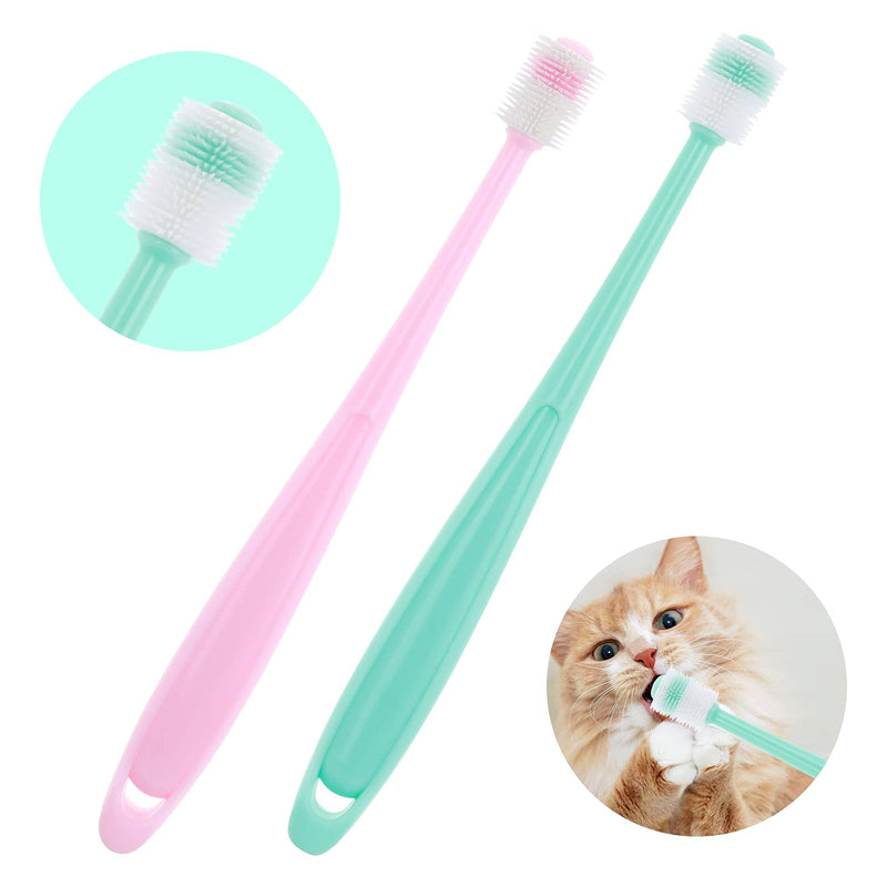 Molain 2 Pieces 360 Degree Dog Toothbrush, Soft Silicone Pet Toothbrushes with 2 Storage Boxes, Cat Toothbrush, Puppy Toothbrush, Dog Teeth Cleaning Set 1 stück (2er Pack)