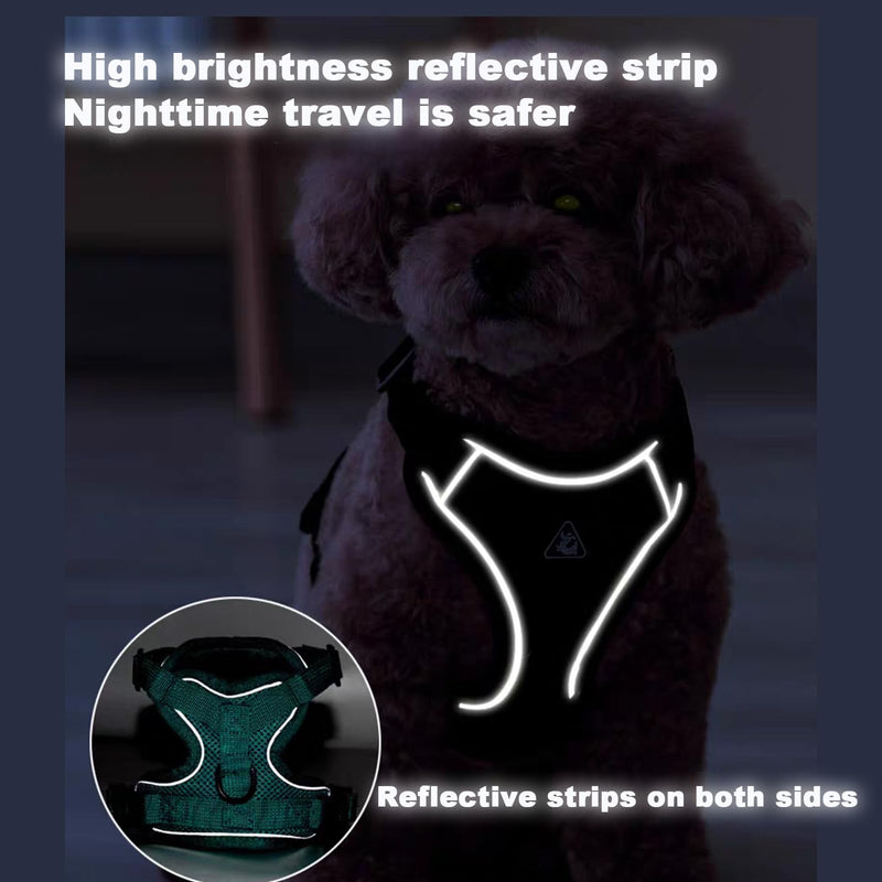 SOLMOONY Small Dog Harness,Soft Mesh Puppy Harness and Leash Set,No Escape Cat Harnesses for Training Walking,Reflective Adjustable Puppy Vest for Small Medium Dogs, Cats (Brown, S) Brown - PawsPlanet Australia