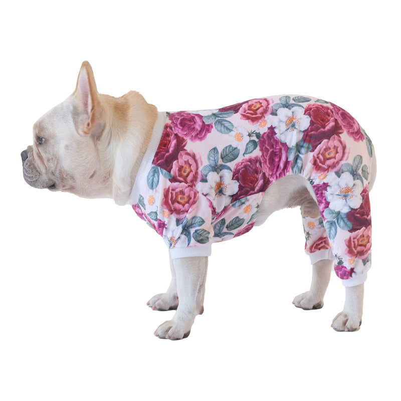 CuteBone Dog Pajamas Flower Puppy Clothes Soft Pjs Birthday Outfit Girl P178S Small Floral