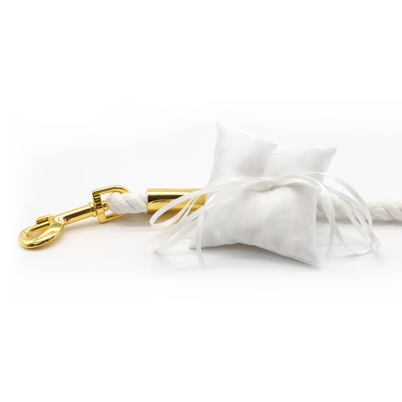 Croci Ceremony Bride Dog Leash Elegant Rope Leash with Decorative Bow for Weddings, White, 130 x 1.5 cm Unica - PawsPlanet Australia