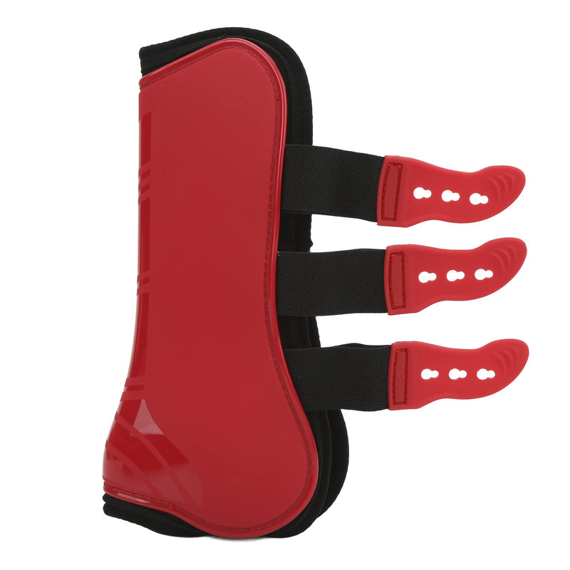 Zerodis Horse Front Tendon Boots, 1 Pair Red PU Neoprene Horse Leg Protective Boots Adjustable Horse Splint Boots Leg and Support for Training Racing Riding Jumping