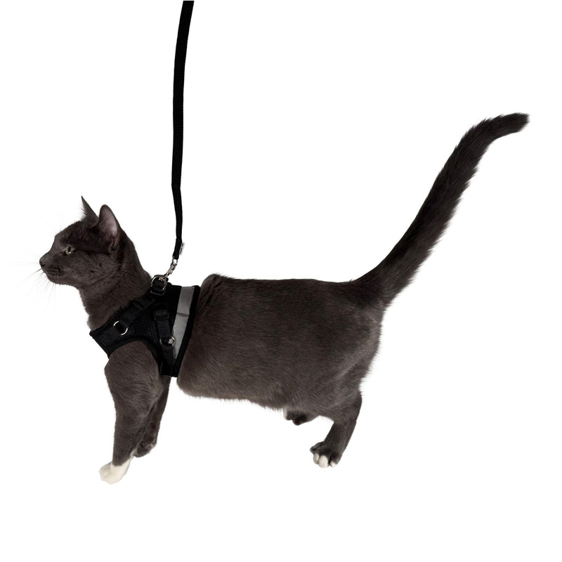 Travel Cat & Stray Cat Harness and Leash Set - Adjustable Fit Mesh Cat Harness and Reflective Strap - Comfort Escape Proof Harness for Cats, Kitten for Outdoor Walking,Hiking (Small, Black) S - PawsPlanet Australia