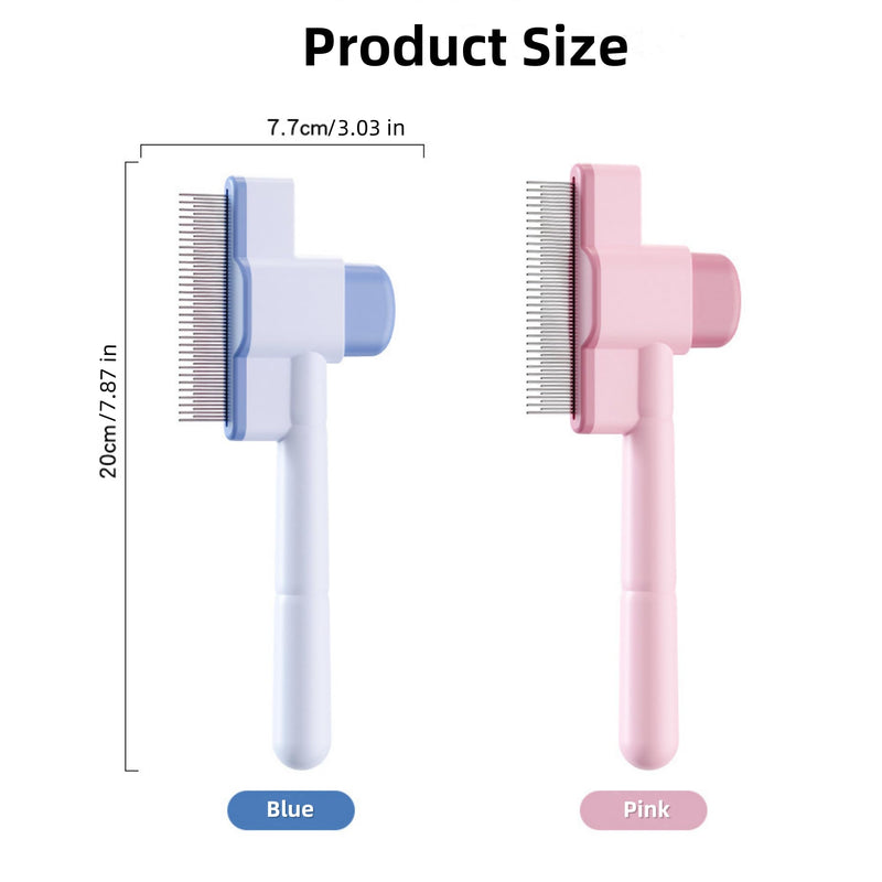 2 Pack-Pet Comb,Flea Comb for Cats&Dogs Cleaning Removal Comb Pet Hair Gentle with Release Button,Kittens Pet Comb to Groom Hair and Knots (Pink & Blue) - PawsPlanet Australia