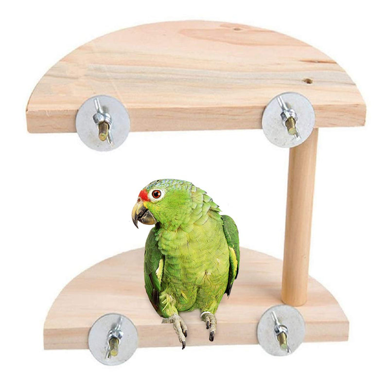 Hamiledyi Squirrel Gerbil Dwarf Wooden Platform, 2-Level of Natural Hamster Standing Platform Chinchilla Cage Accessories, Birds Perch Parrots Activity Playground - PawsPlanet Australia